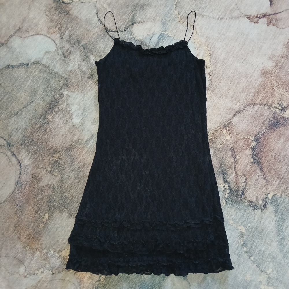 Elegant Black Lace Mini Dress